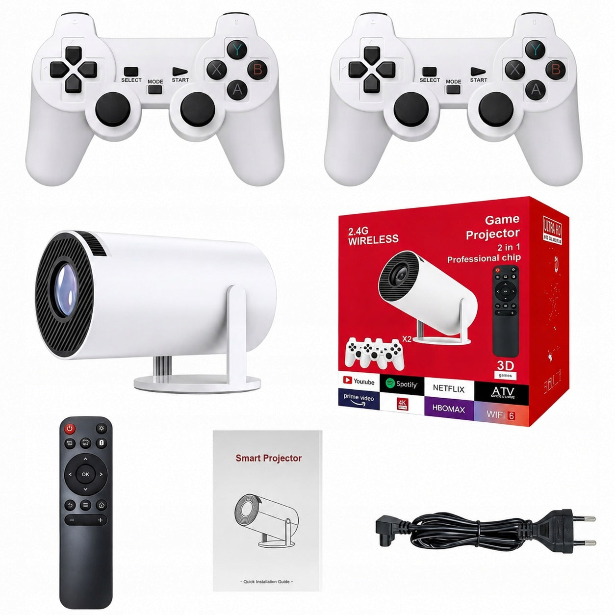 Android Projector Games Retro + 2 Pad 20000 Games Retro Console Packaging status original