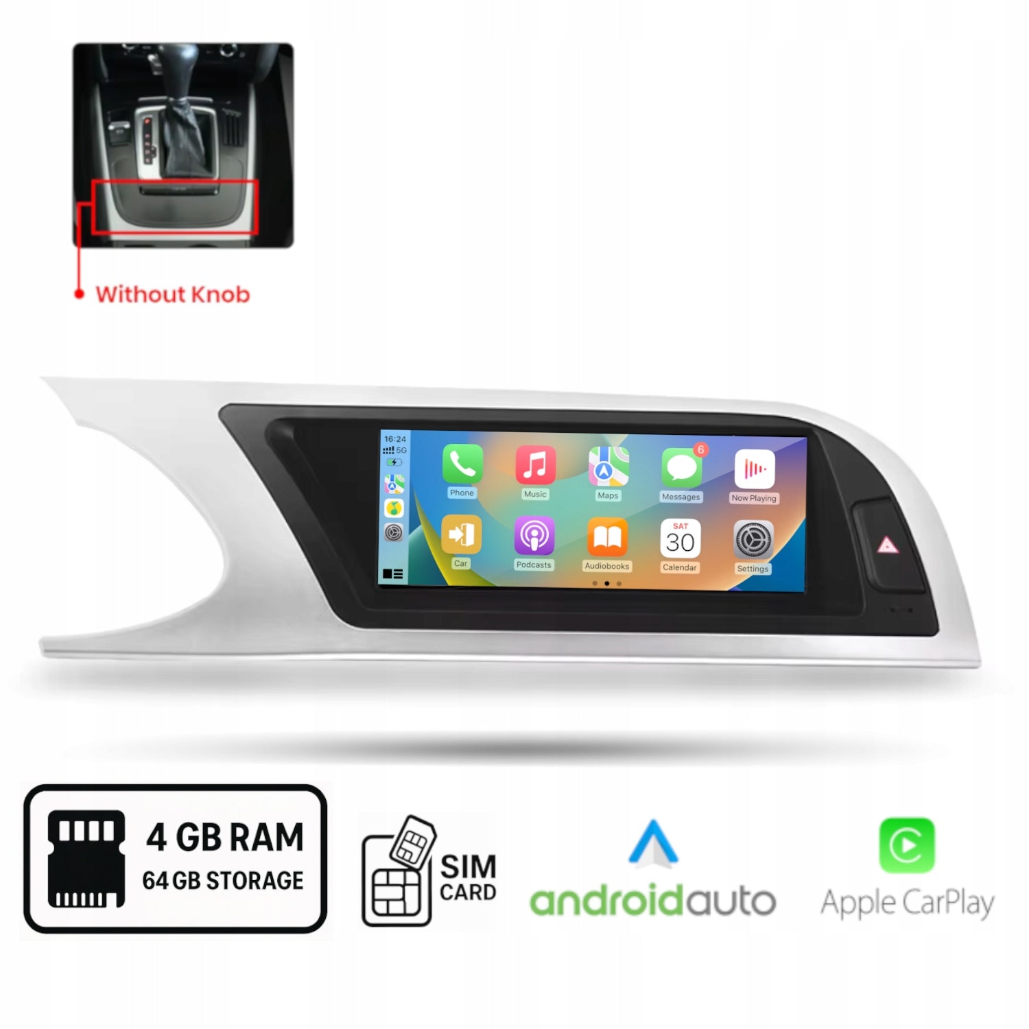 Android Radio for Audi A4 B8 (2009-2012) Audi Concert Carplay Wi-Fi 4+64 GB