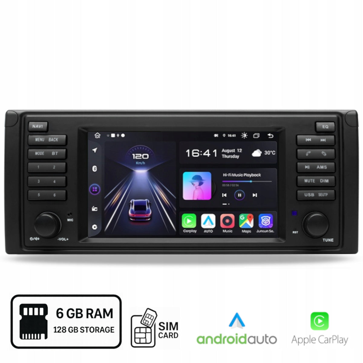 Android Radio for BMW E39 / E38 / Android Auto Carplay Wi-Fi 6+128 GB