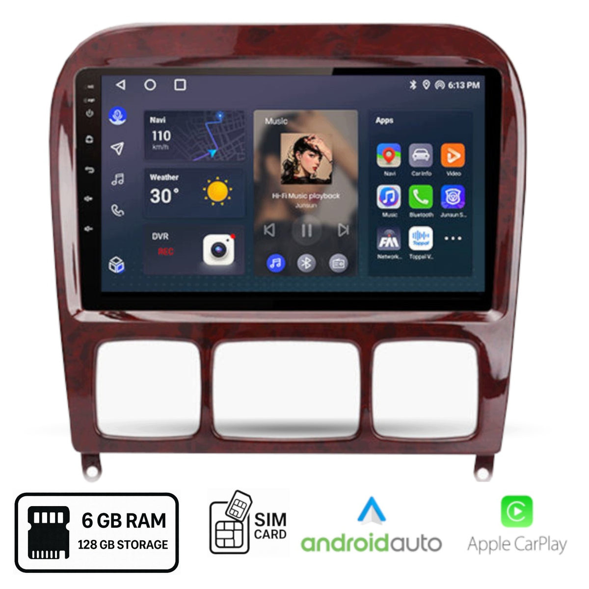Android Radio for Mercedes-Benz W220 (1998-2005) Carplay 6+128 GB