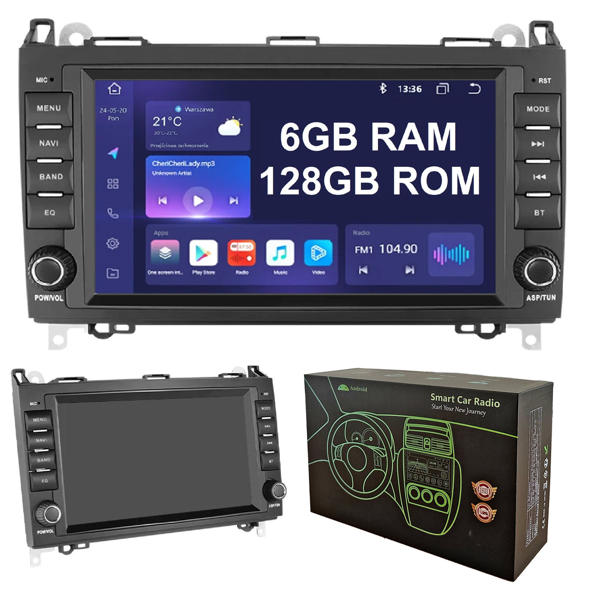 Android Radio for Mercedes W639 Vito Viano 6/128GB DSP CarPlay LTE 2003-2011