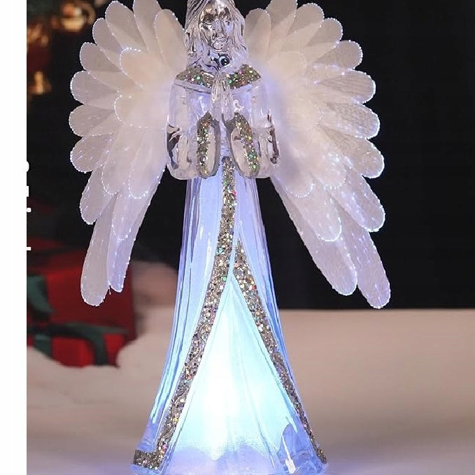Angel Color Changing Decoration Optical Fiber Angel Figurine 24cm Brand no brand