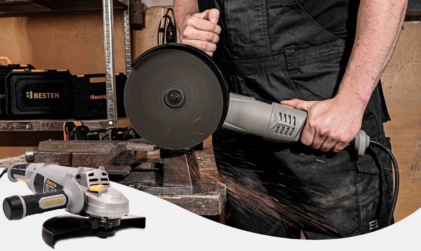 Angle Grinder 230mm DIAX Angle Grinder 2400W Free Start Strong Handle BESTEN Kind angle grinder