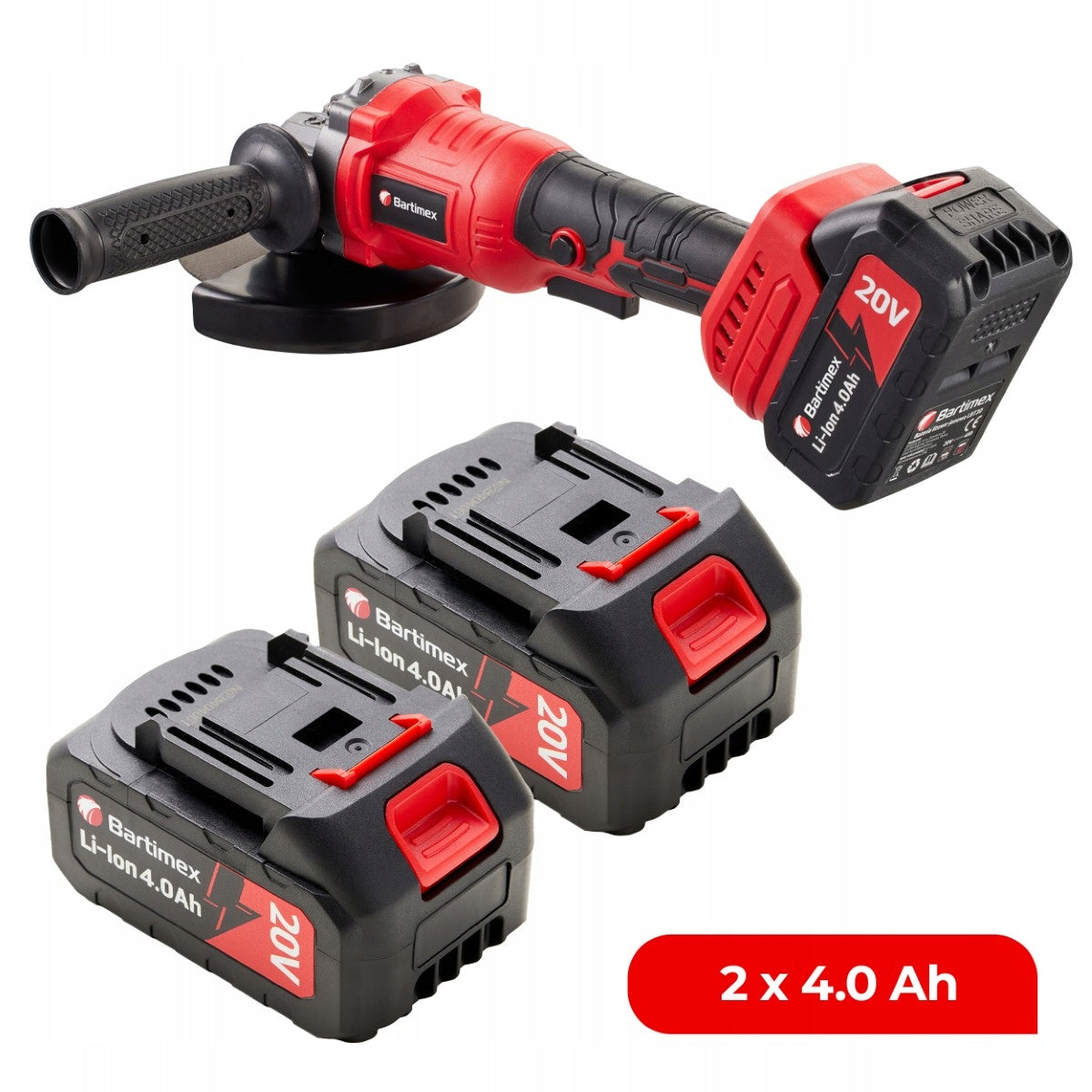 Angle Grinder Cordless Brushless 2x 4,0Ah Rubber Angle Diax Kind angle grinder
