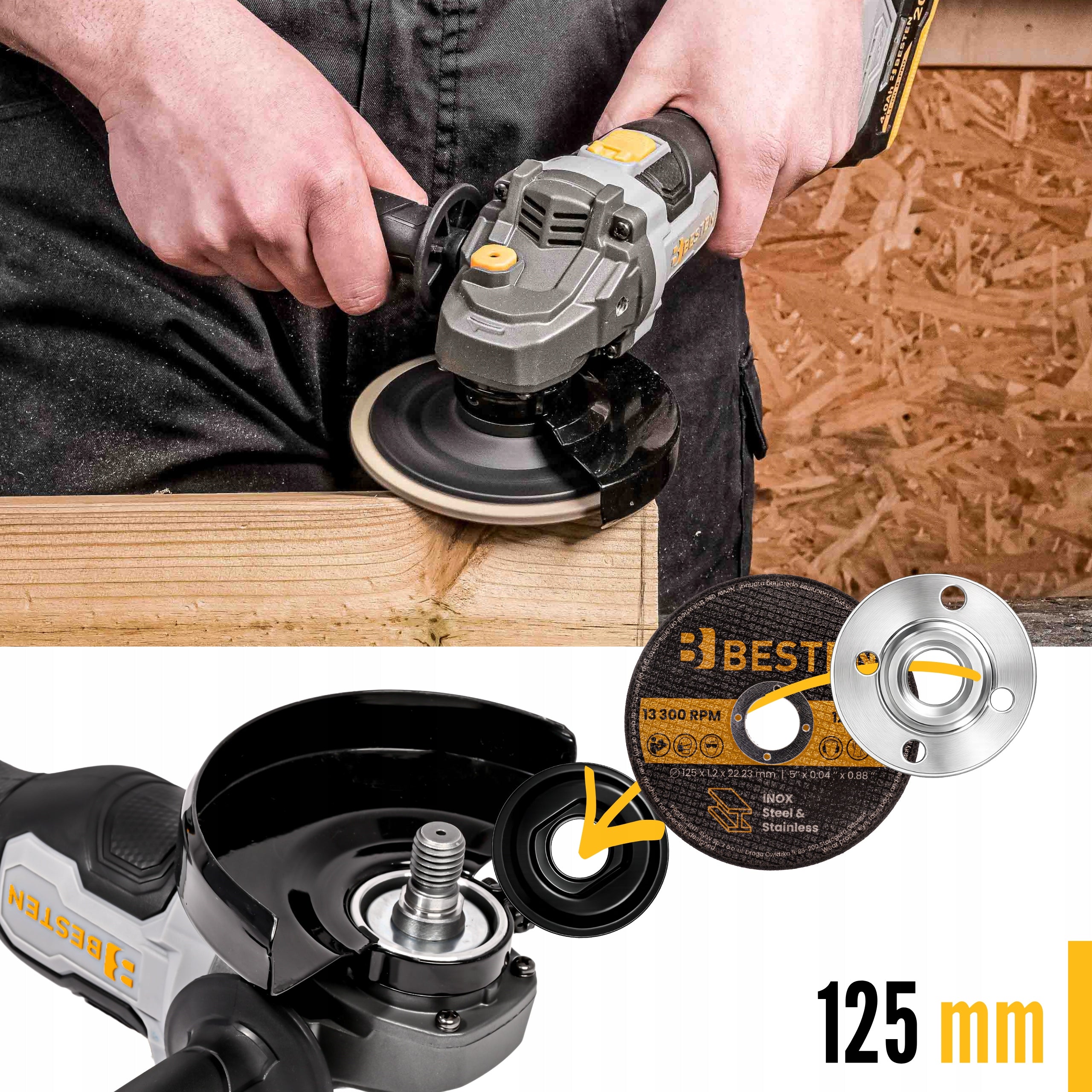 Angle Grinder Cordless Brushless Angle Diax 2XAku 4Ah SET Power supply type rechargeable battery