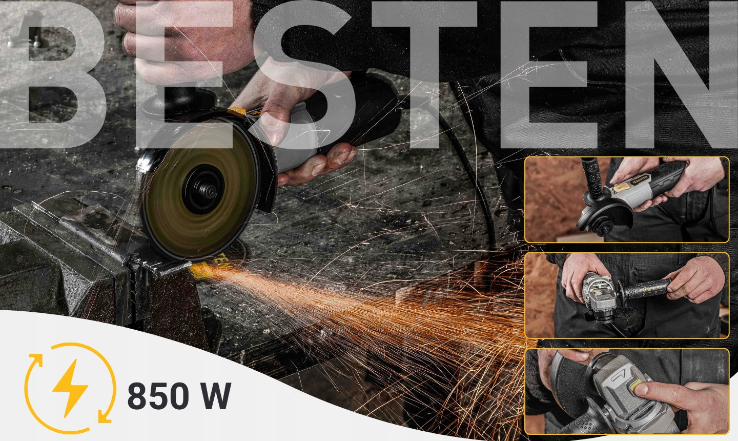 Angle grinder angle Diax 850W 125mm 10x Shield BESTEN strong Series Szlifierka kątowa 850W BESTEN BE-2903