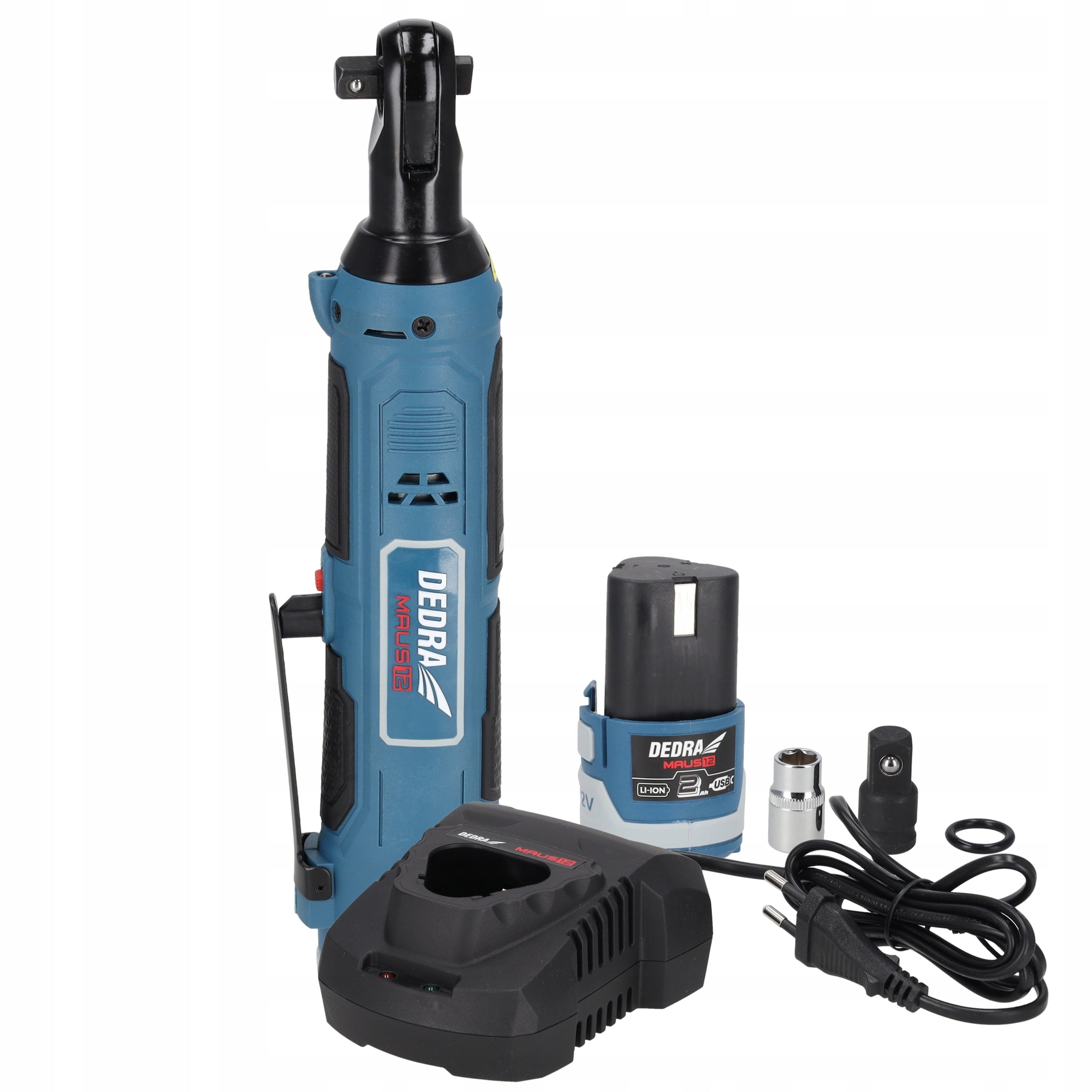 Angle wrench accumulator ratchet 12V DEDRA MAUS battery charger