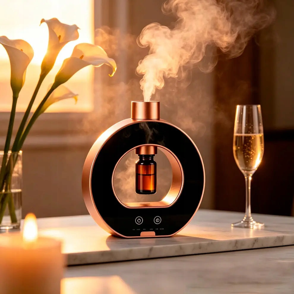 Anhydrous Essential Oil Diffuser with Rose Gold Battery and Timer Manufacturer code Dyfuzor do olejków