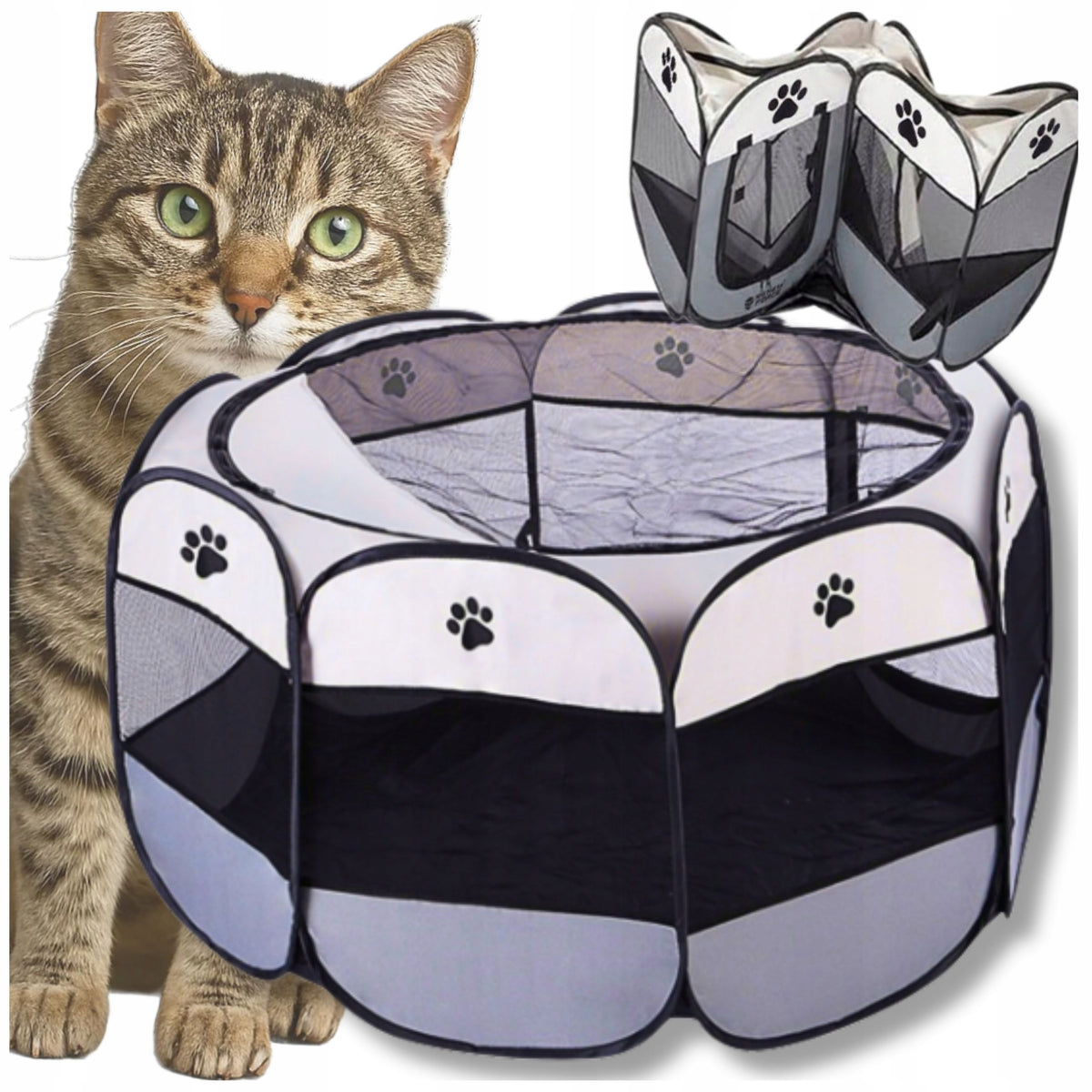 Animal Dog Cage Playpen Bed Waterproof 74x74x43 S