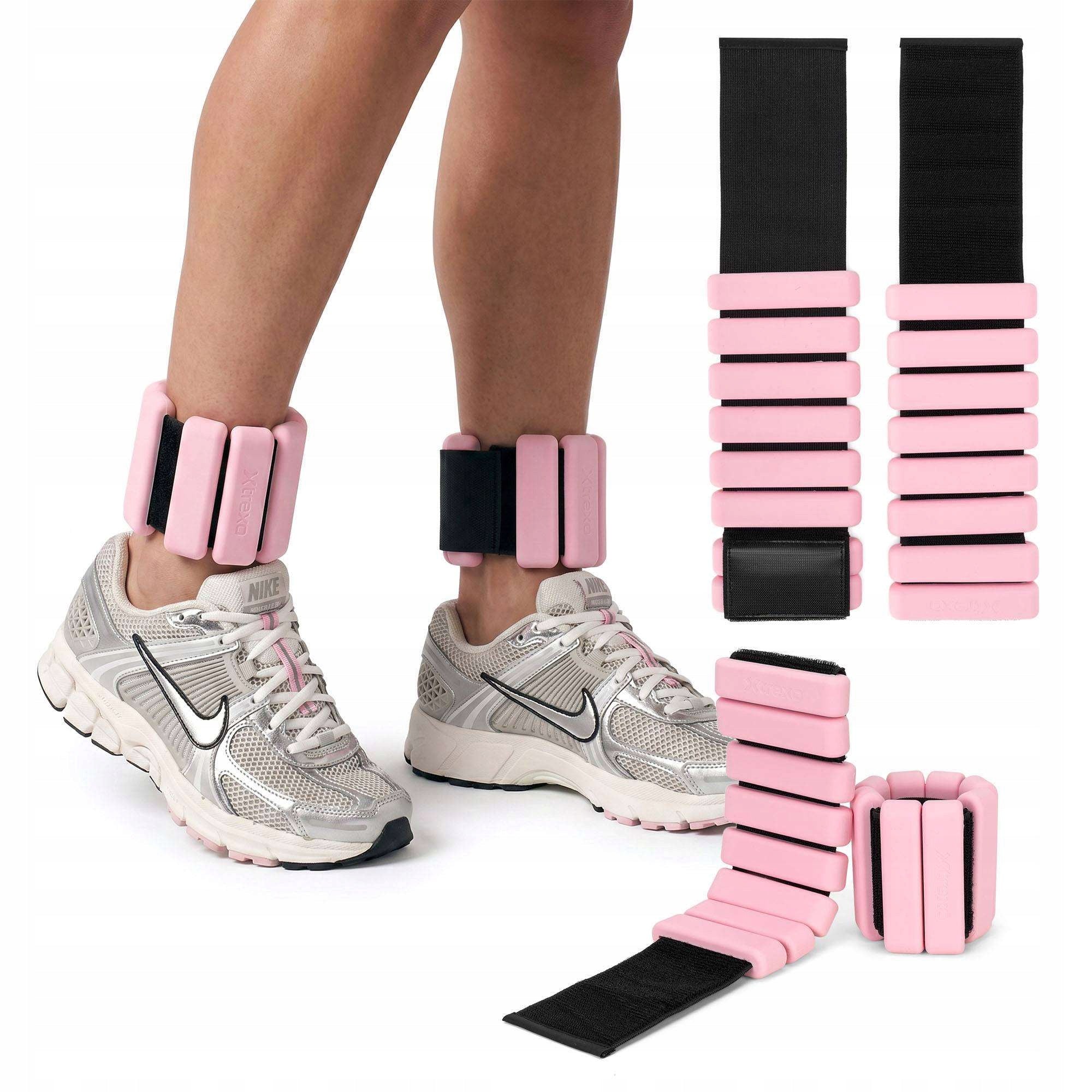 Ankle and wrist weights XTREXO SCULPT 2 x 1 kg pink FITNESS