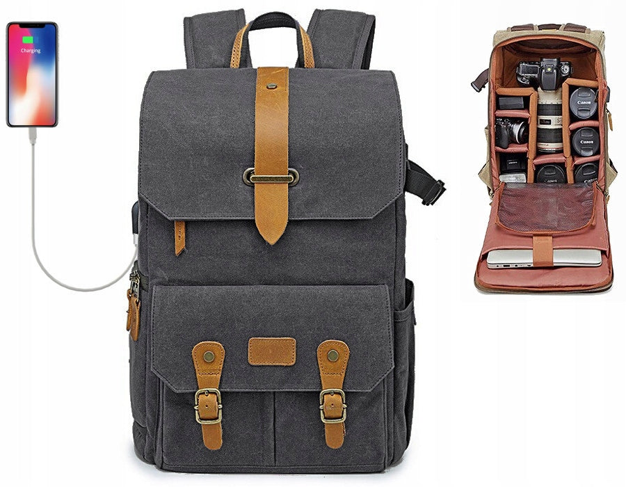 Ansel XL laptop 15,6 - 16" photo backpack with USB graphite
