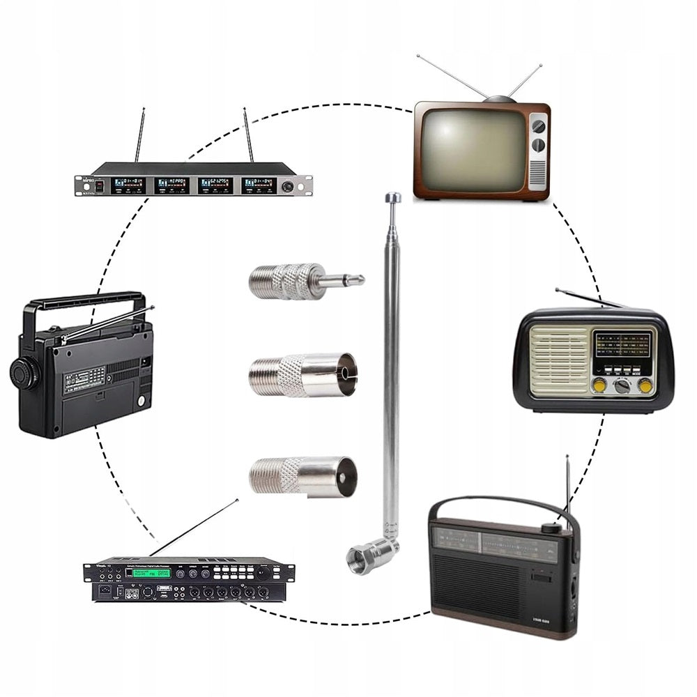 Antena radiowa FM, teleskopowa, odbiornik AV, do samochodu i domu Packaging status original