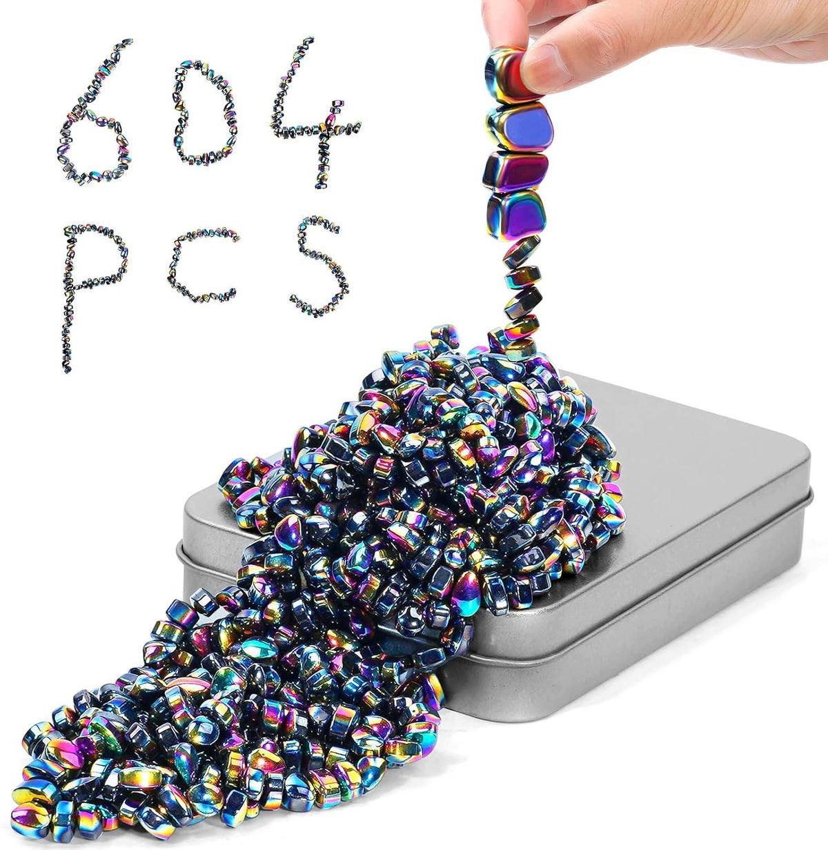 Anti-Stress Magnetic Pebbles With Metal Desk Can Toy