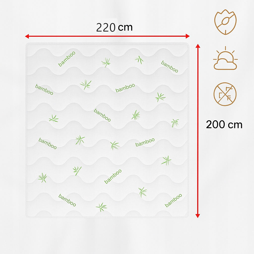 Anti-allergic quilt 220x200 with bamboo BAMBOO year-round SOFT LIGHTWEIGHT PL Product width 220 cm