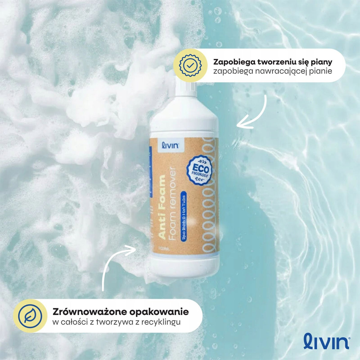 Anti foam skimmer for jacuzzi SPA LIVIN' Anti Foam 1L Manufacturer code 8720938786693