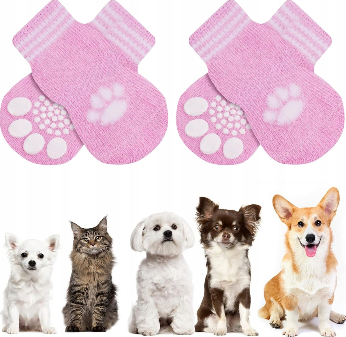 Anti-slip socks for cats dogs cotton paw protection small medium