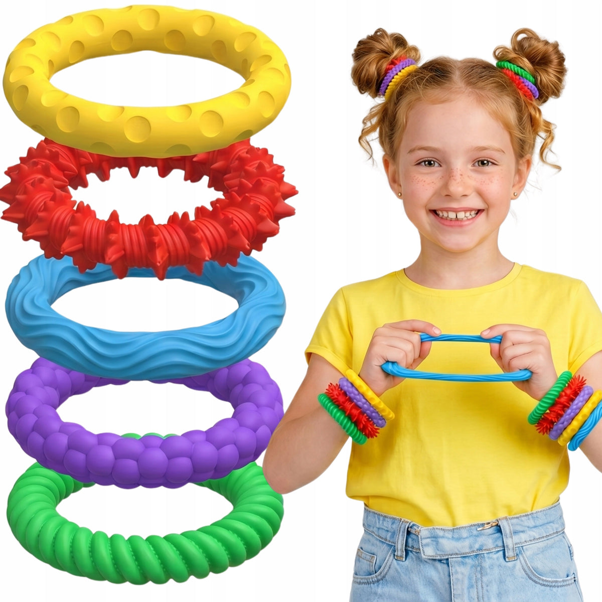 Anti-stress sensory bracelet: set of 5 gadget for school