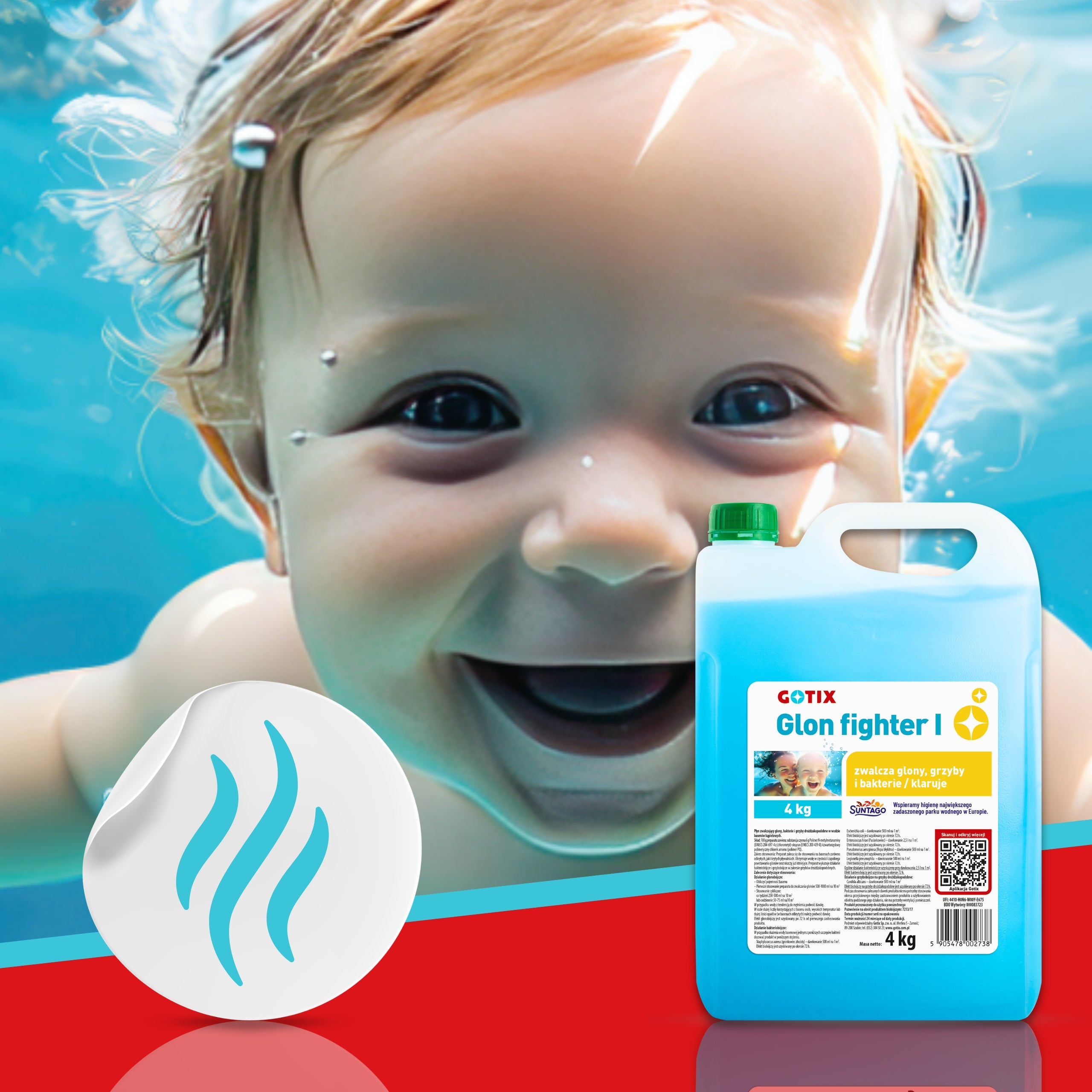 Antyglon Strong Agent against Algae in the Pool Jacuzzi SPA Algae Chemicals 4L Product form liquid