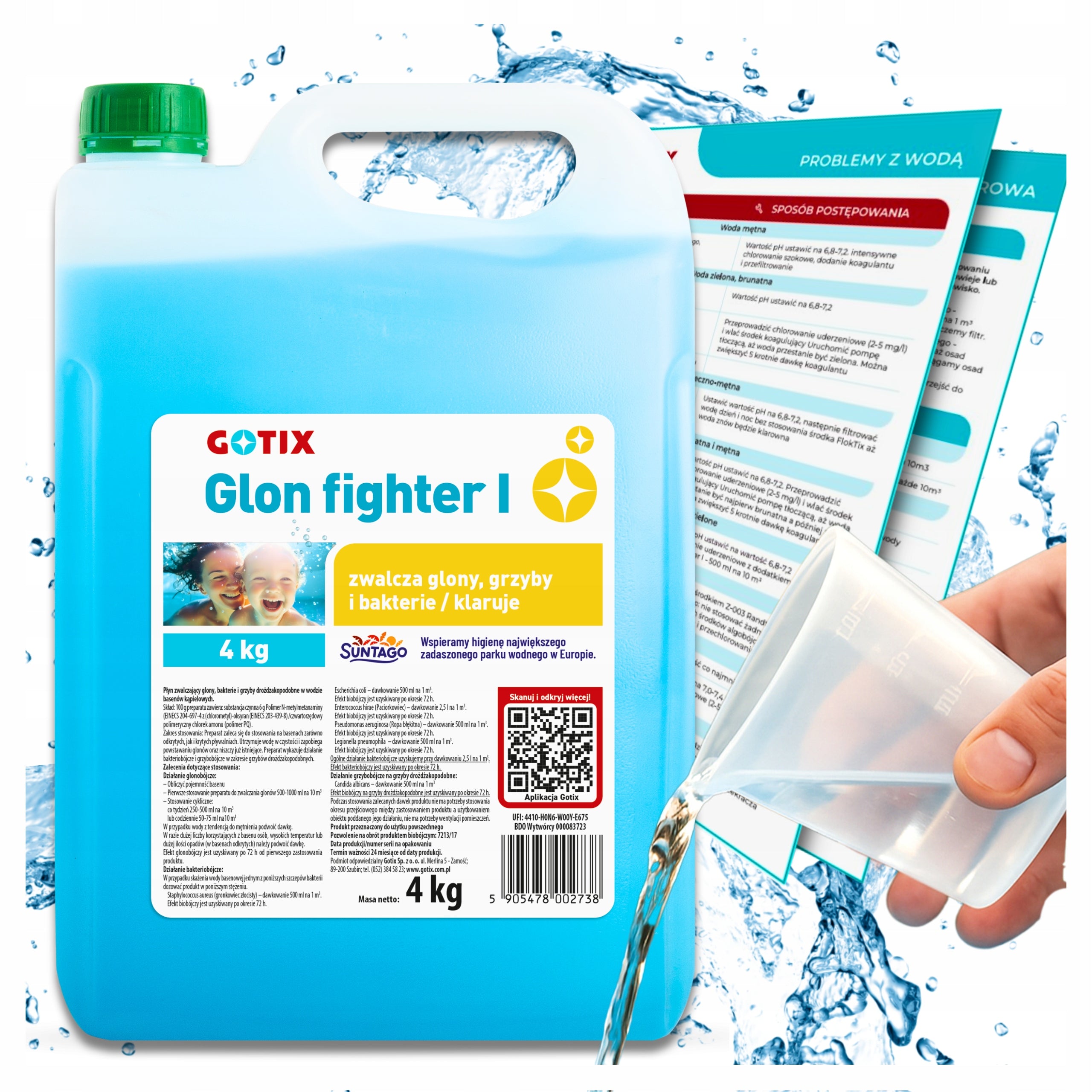 Antyglon Strong Agent against Algae in the Pool Jacuzzi SPA Algae Chemicals 4L