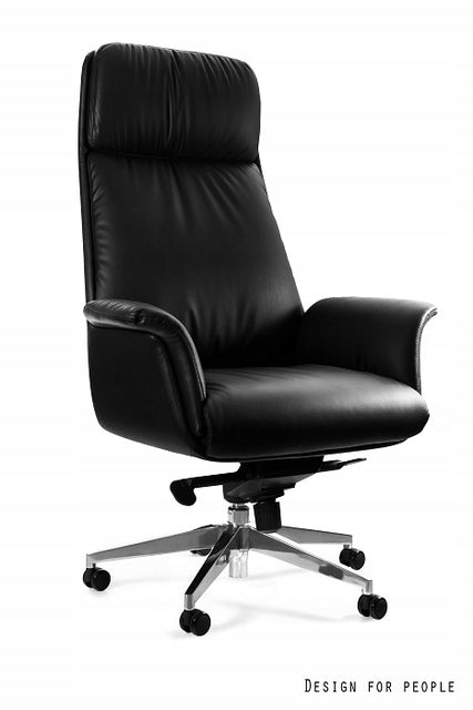 Apus Director's Chair - HL-4 Black Genuine Leather Cabinet, Studio, Home