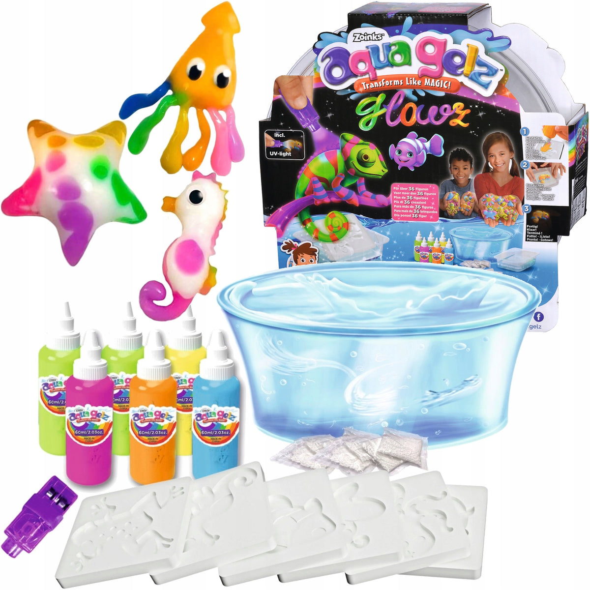 Aqua Gelz Creative Set of 6 Glowing Gels Simba Kind scratch pads
