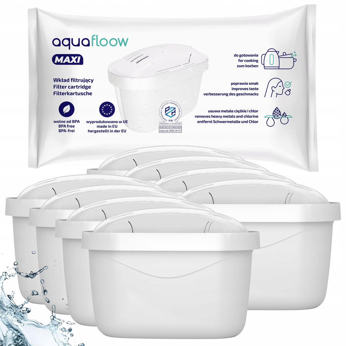 AquaFloow water filter for Aquaphor Brita Dafi jug replacement 8 pieces