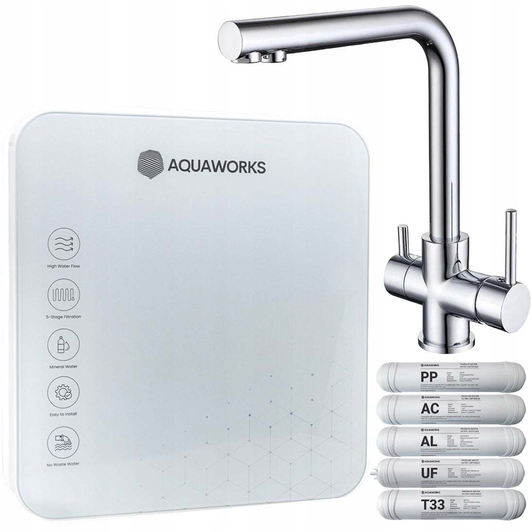 AquaWorks Complete Water Filter with 3-Way Battery, 5-Stage System