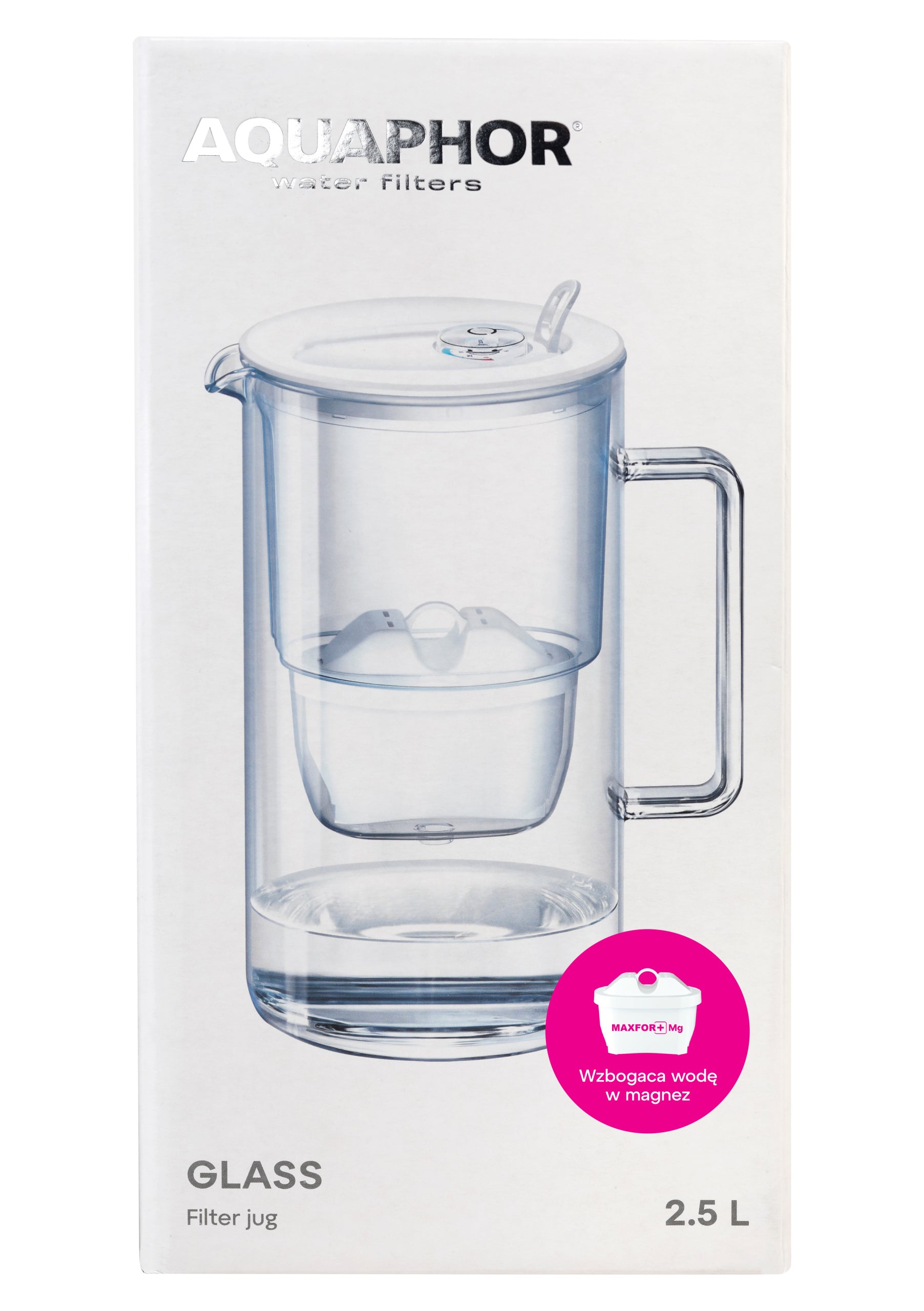 Aquaphor - Glass filter jug - 2,5L - white Packaging status original