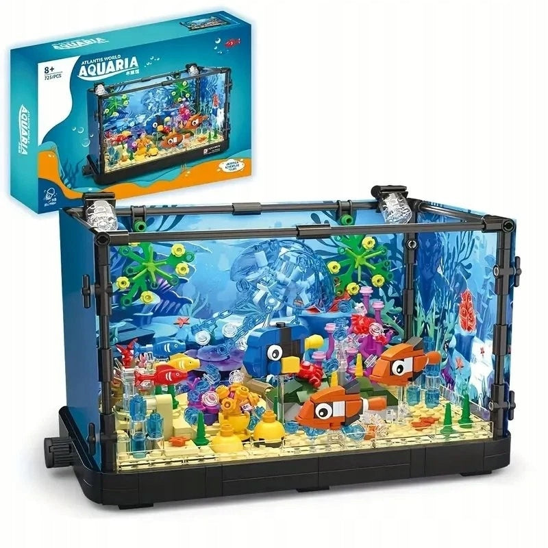 Aquarium blocks with LED lighting set 725pcs gift for children adults