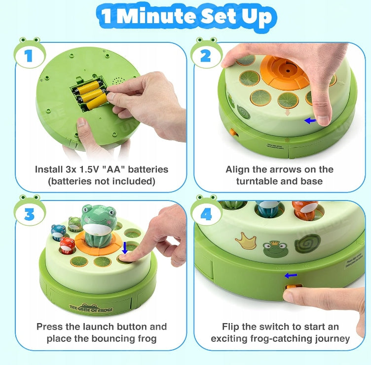 Arcade Game Interactive Catching Frogs Music Toy Gift Packaging status original