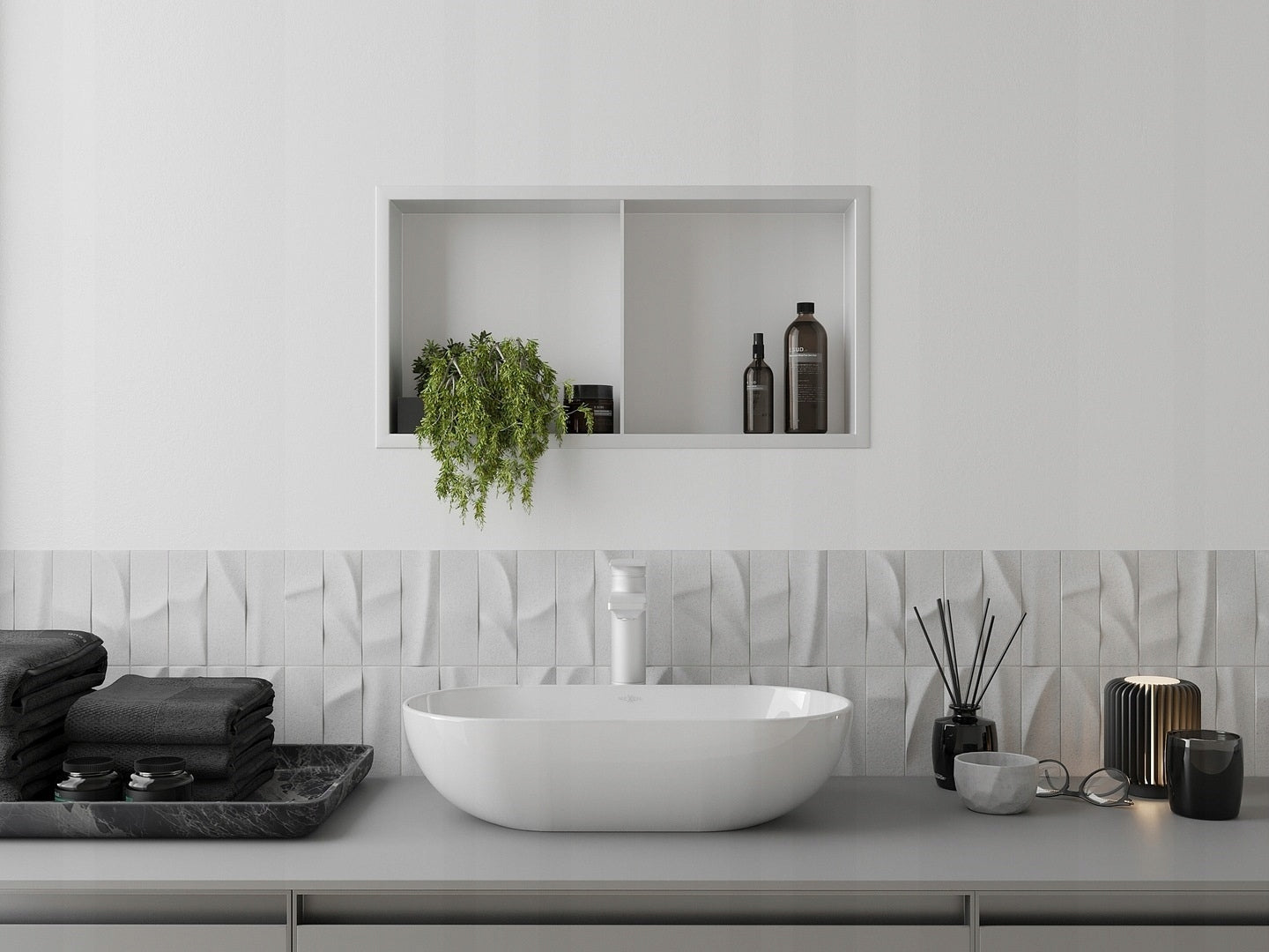 Arceno Wall Cavity Shelf With Flange 60x30 White Manufacturer code POL-POD-PI60X30BM