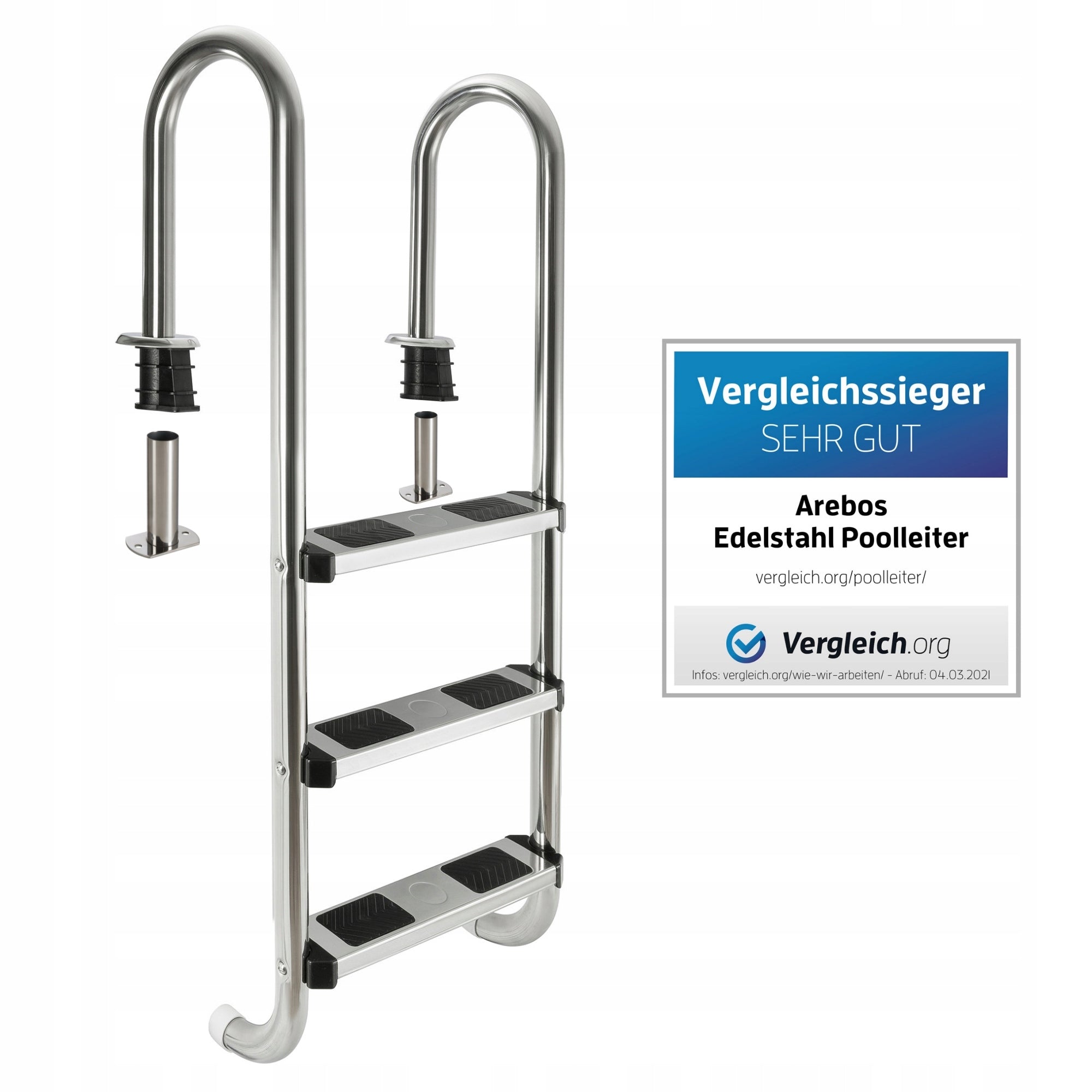 Arebos - Pool ladder 3 steps EAN (GTIN) 4260551580895