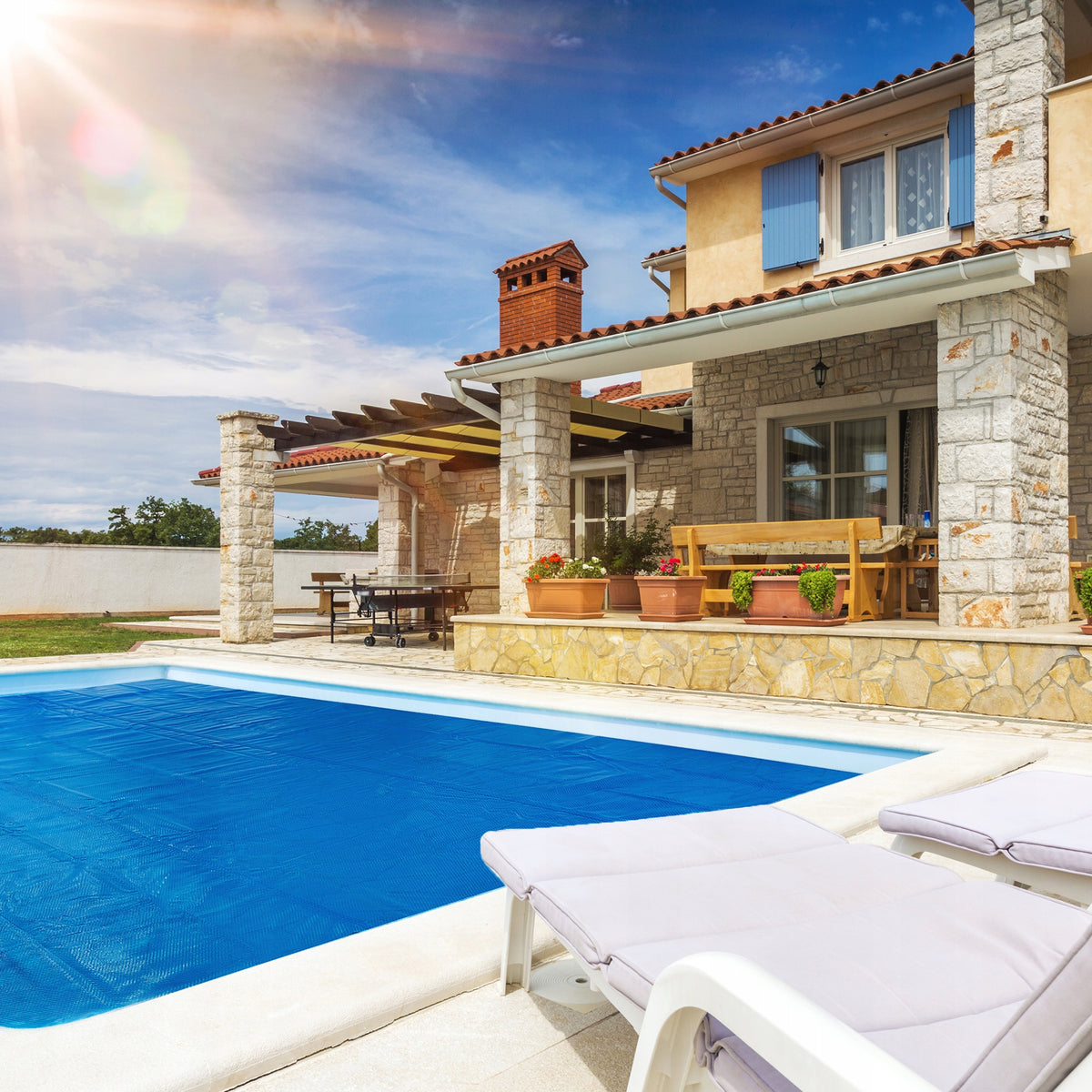 Arebos - Solar Pool Cover | Blue | Rectangular | 6 x 4 m EAN (GTIN) 4260551583810