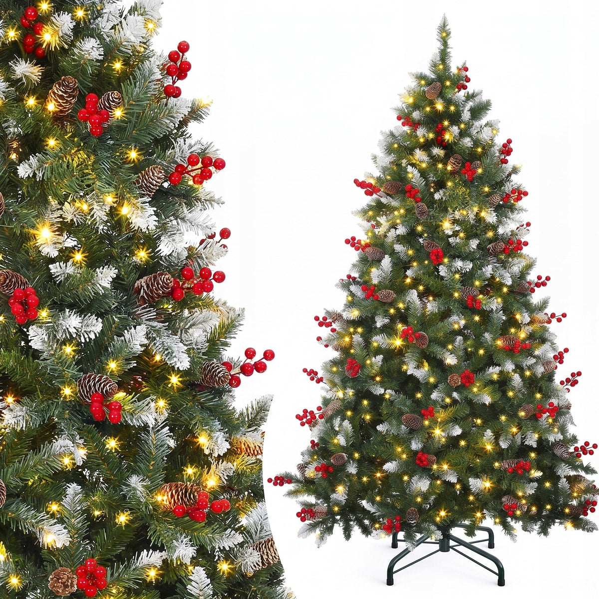 Artificial Christmas Tree 182cm like real Green Pine dense with Light