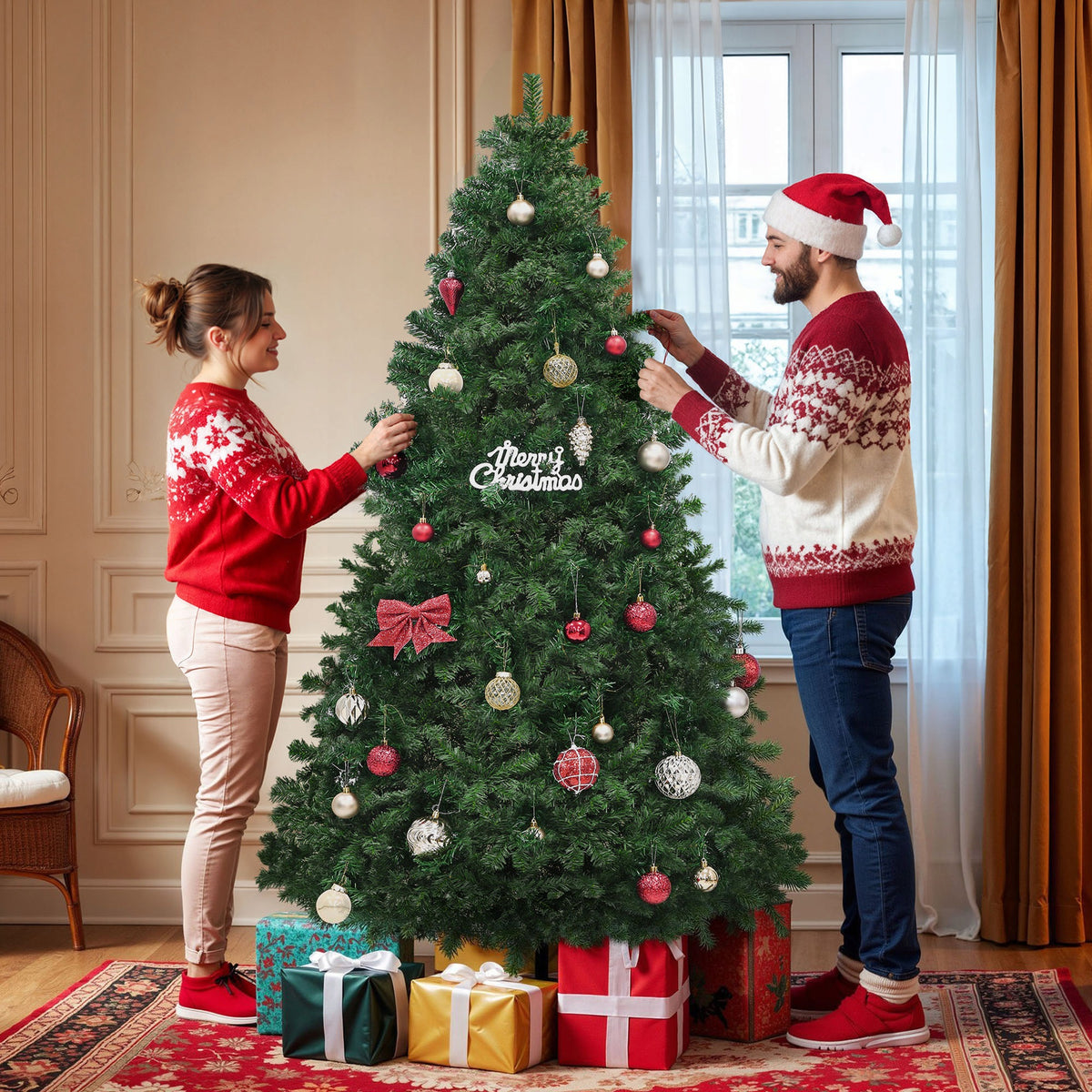 Artificial Christmas Tree 183cm like real Green Pine dense Metal Stand Manufacturer code 18942802040