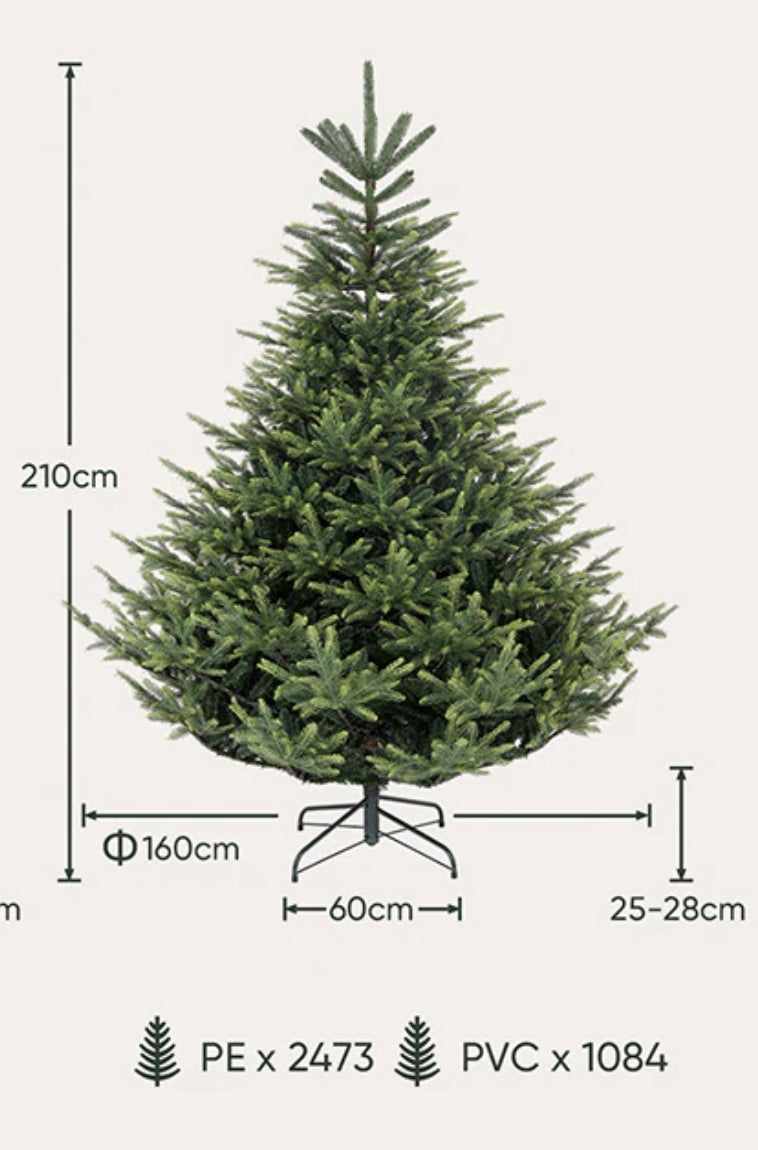 Artificial Christmas tree 210 cm DENSE PREMIUM as vivid realistic PE PVC Manufacturer code XT75