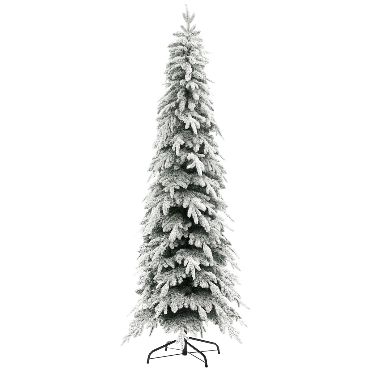 Artificial Christmas tree 210 cm, as alive, with 800 dense twigs, artificial snow
