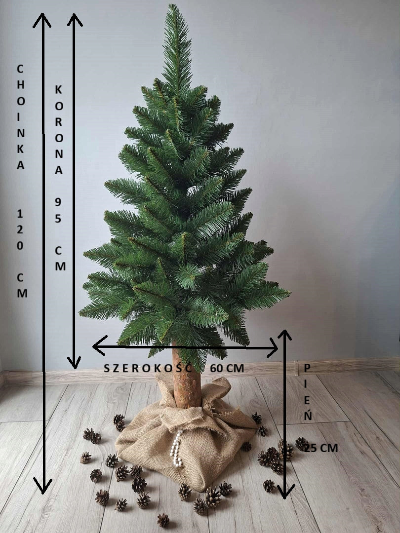 Artificial Christmas tree ON THE TRUNK PINE 120 cm PREMIUM freebie cones! Manufacturer code Frezja