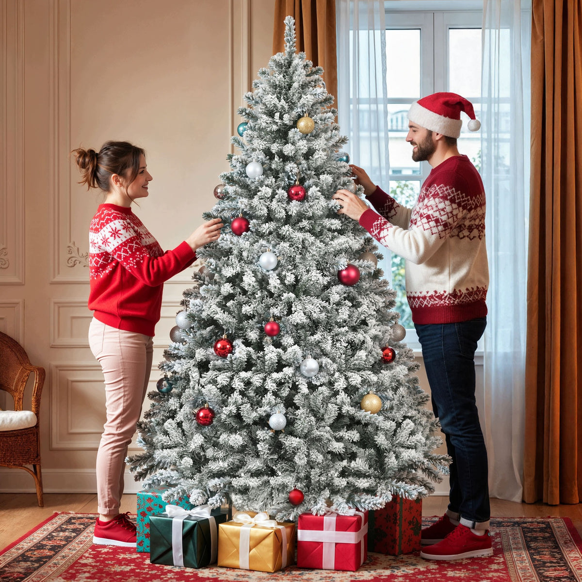 Artificial Christmas tree like live spruce/iodine, 182 cm (6 ft), snow-covered, dense Manufacturer code 17876856531