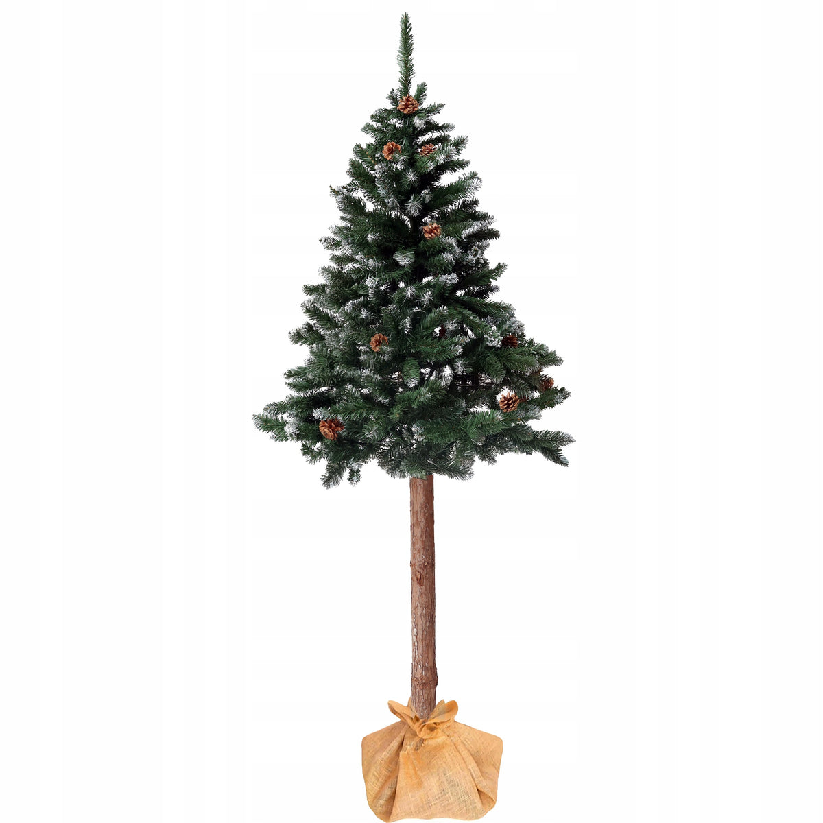 Artificial Christmas tree on the trunk 150 cm diamond pine with snow-covered cones Packaging status original
