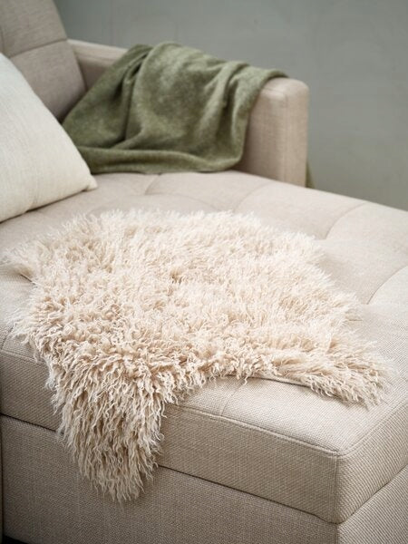 Artificial Sheepskin Beige 55x75 cm Polyester Length 75 cm