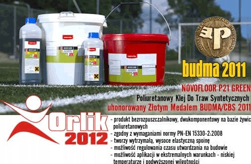 Artificial grass adhesive ALMAFLOOR NOVOL P21 GREEN 6,3+0,9kg Width 1 m