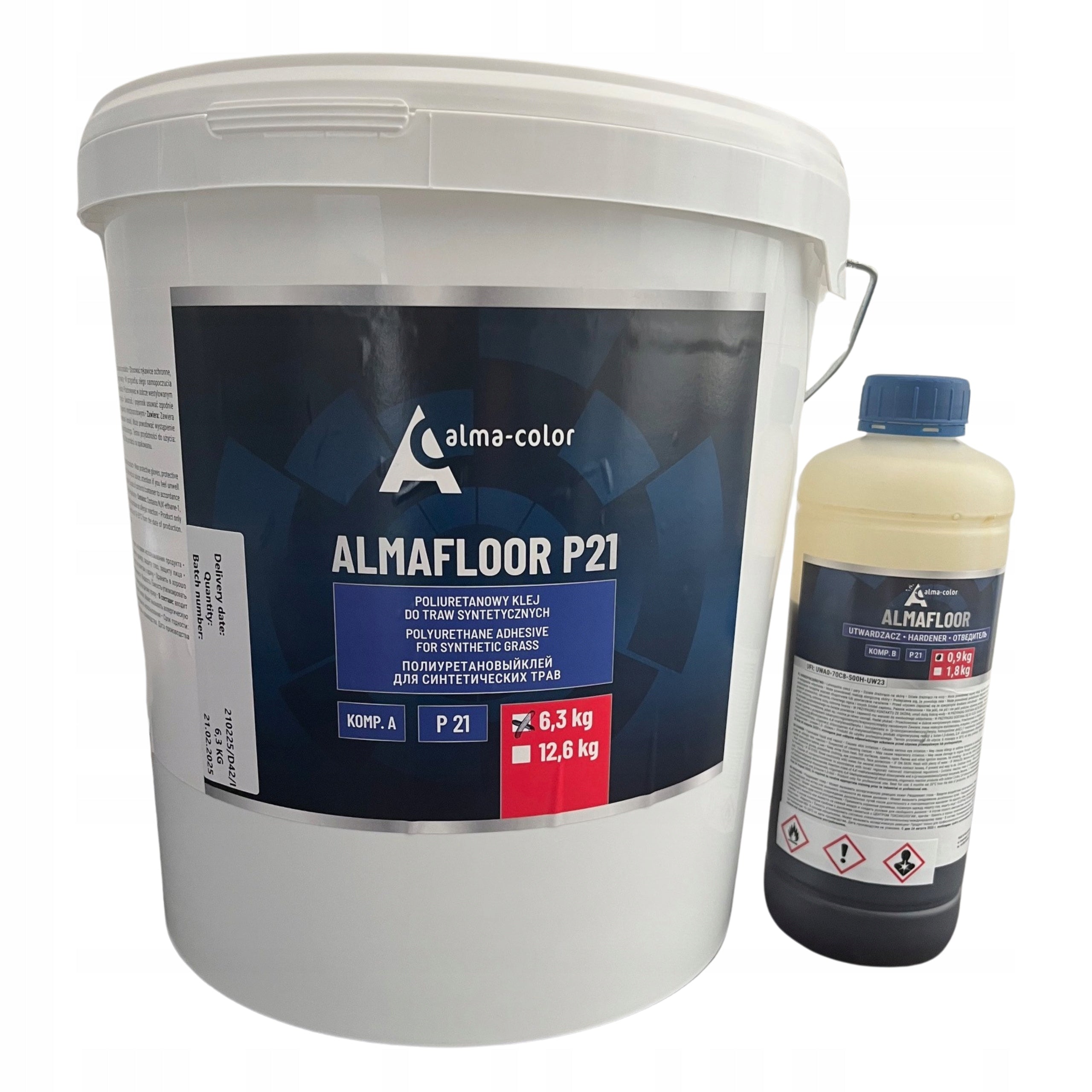 Artificial grass adhesive ALMAFLOOR NOVOL P21 GREEN 6,3+0,9kg