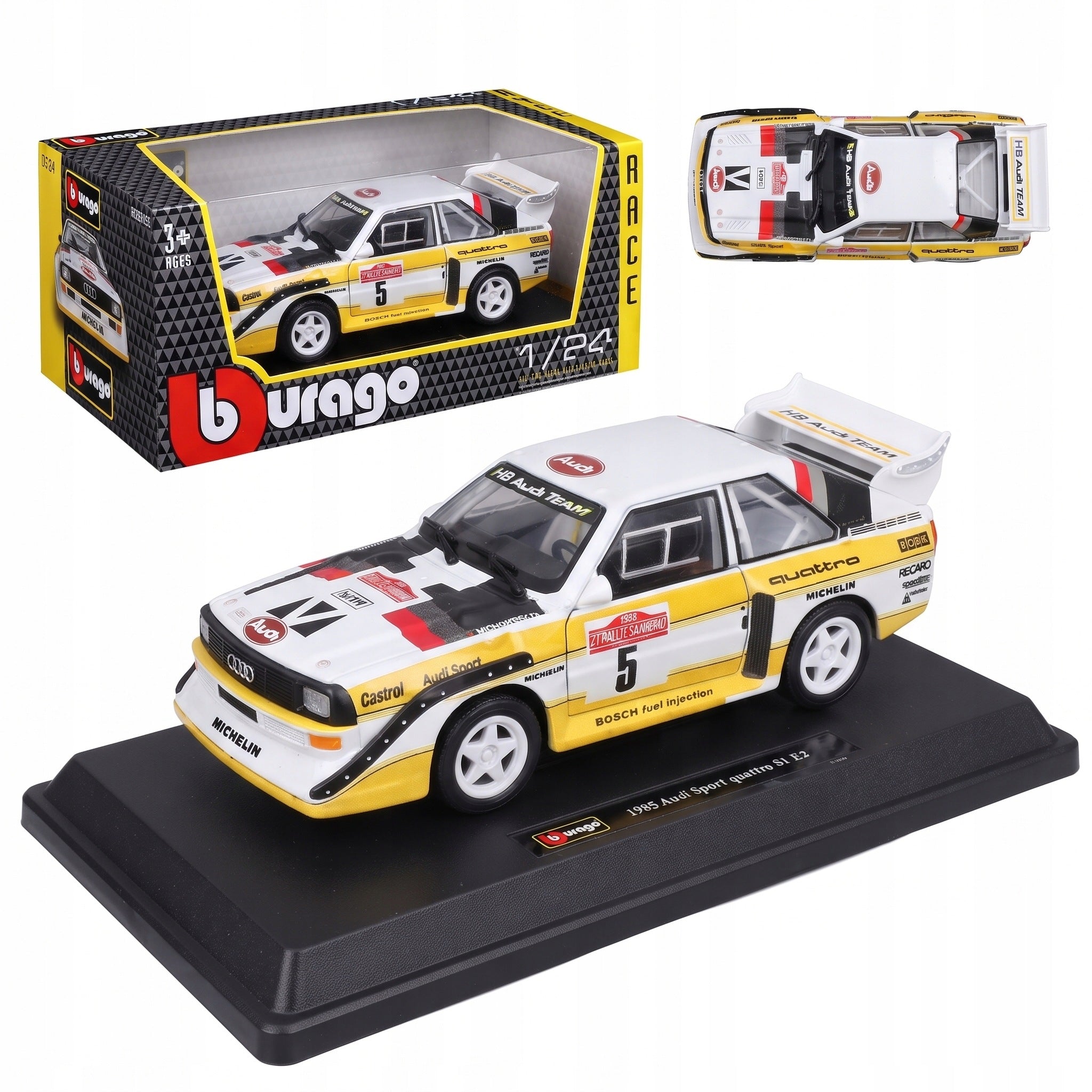 Audi Sport Quattro S1 E2 1985 1:24 Bburago 18-28072 RALLY CAR