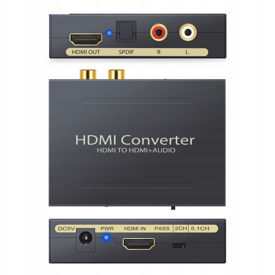 Audio Extractor with HDMI to Toslink SPDIF + Cinch