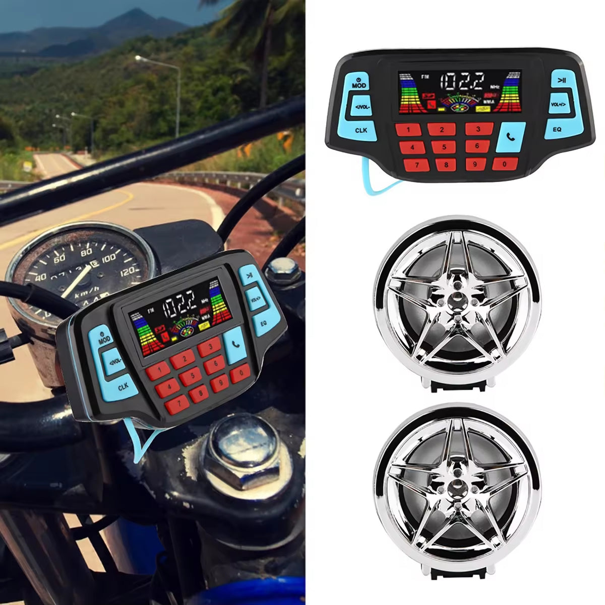 Audio Speaker Waterproof Motorcycle SoundReplaceable, USB Support Manufacturer code 11