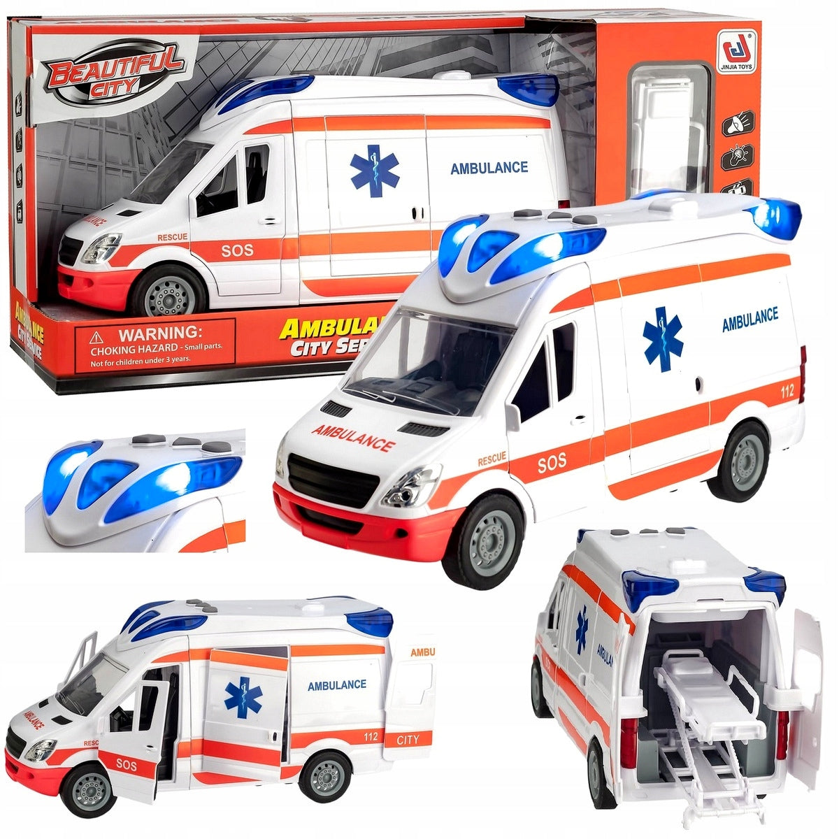 Auto Ambulance Bus Drive Sounds Opening Doors with Stretcher