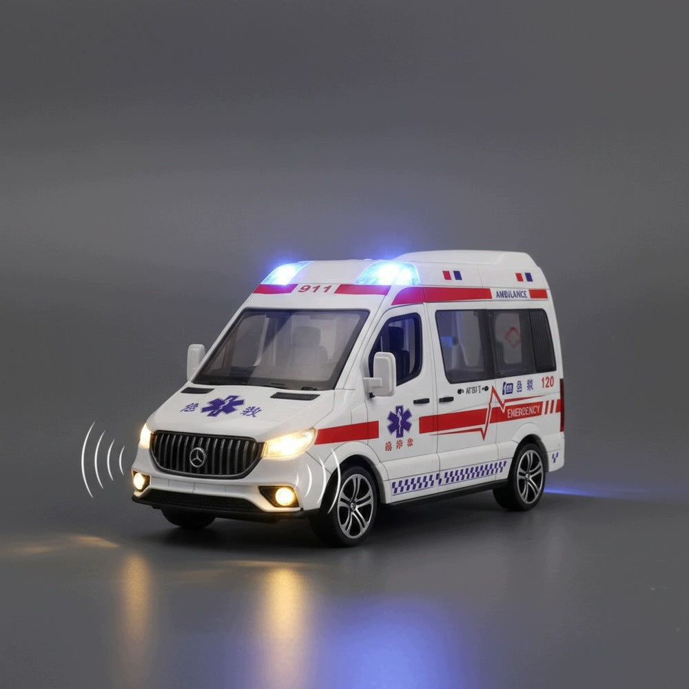 Auto Ambulance Metal Light Sound Door Figurine Stretcher Packaging status original