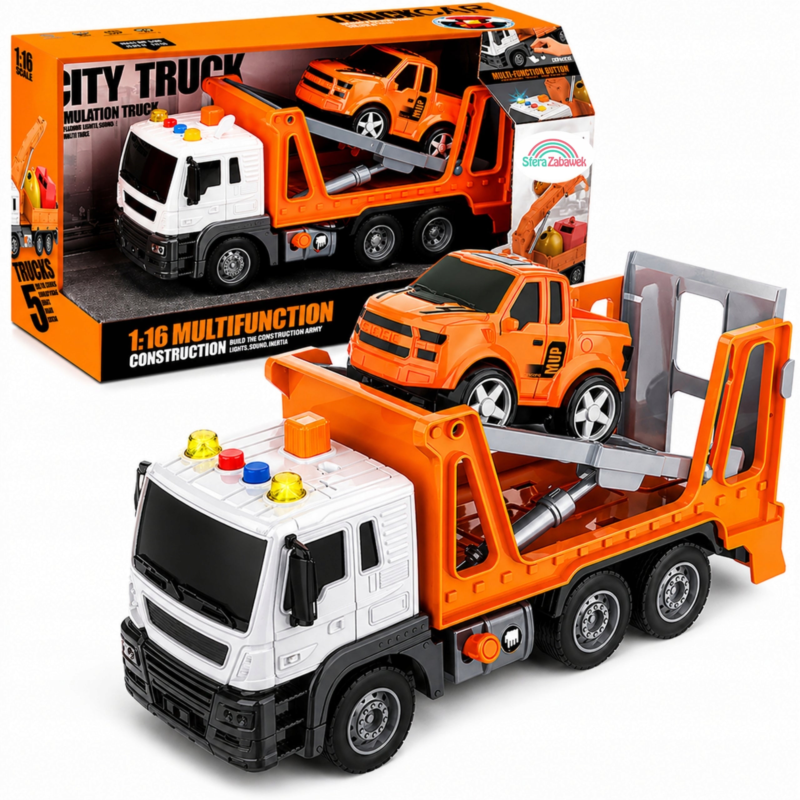 Auto Car Tow Truck Roadside Aid Tugboat Sound Light Toy Poja