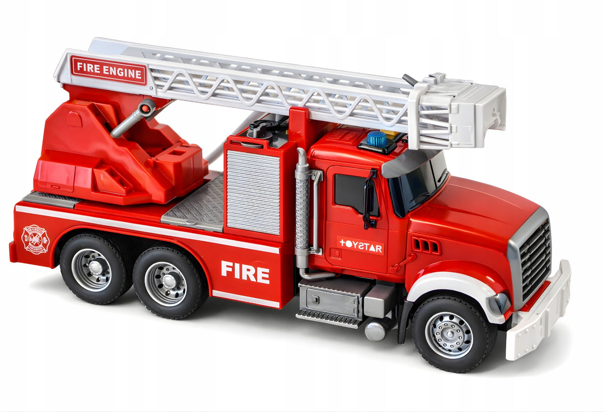 Auto Fire Brigade Large Water Funnel Sound Light Ladder Rubber Wheels Kid's age 3+ years